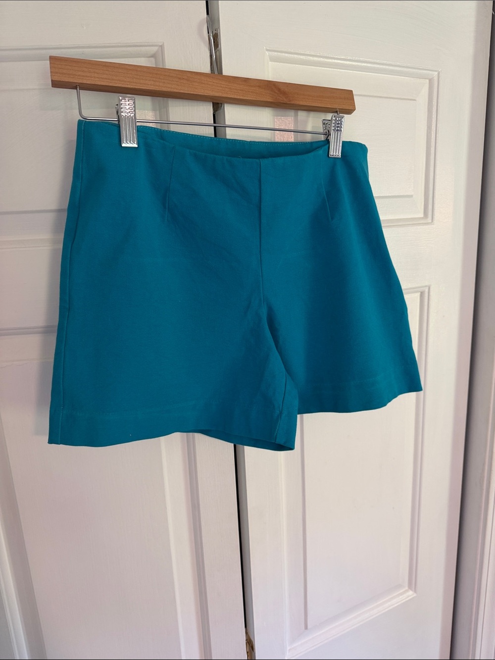 Boston Proper Teal High-Rise Tailored Shorts